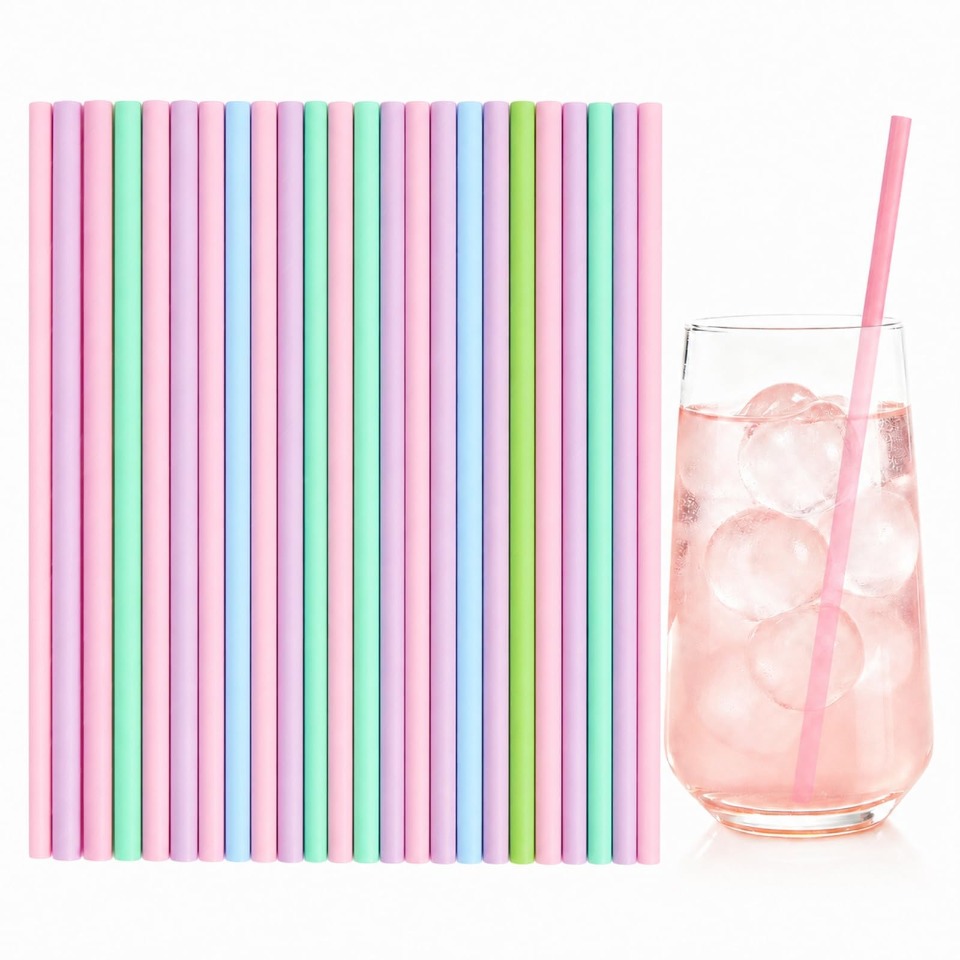 Paper Straw Color - 25/50/100 Stück Einweg-Papierstrohhalme Einfarbige Trinkhalme für