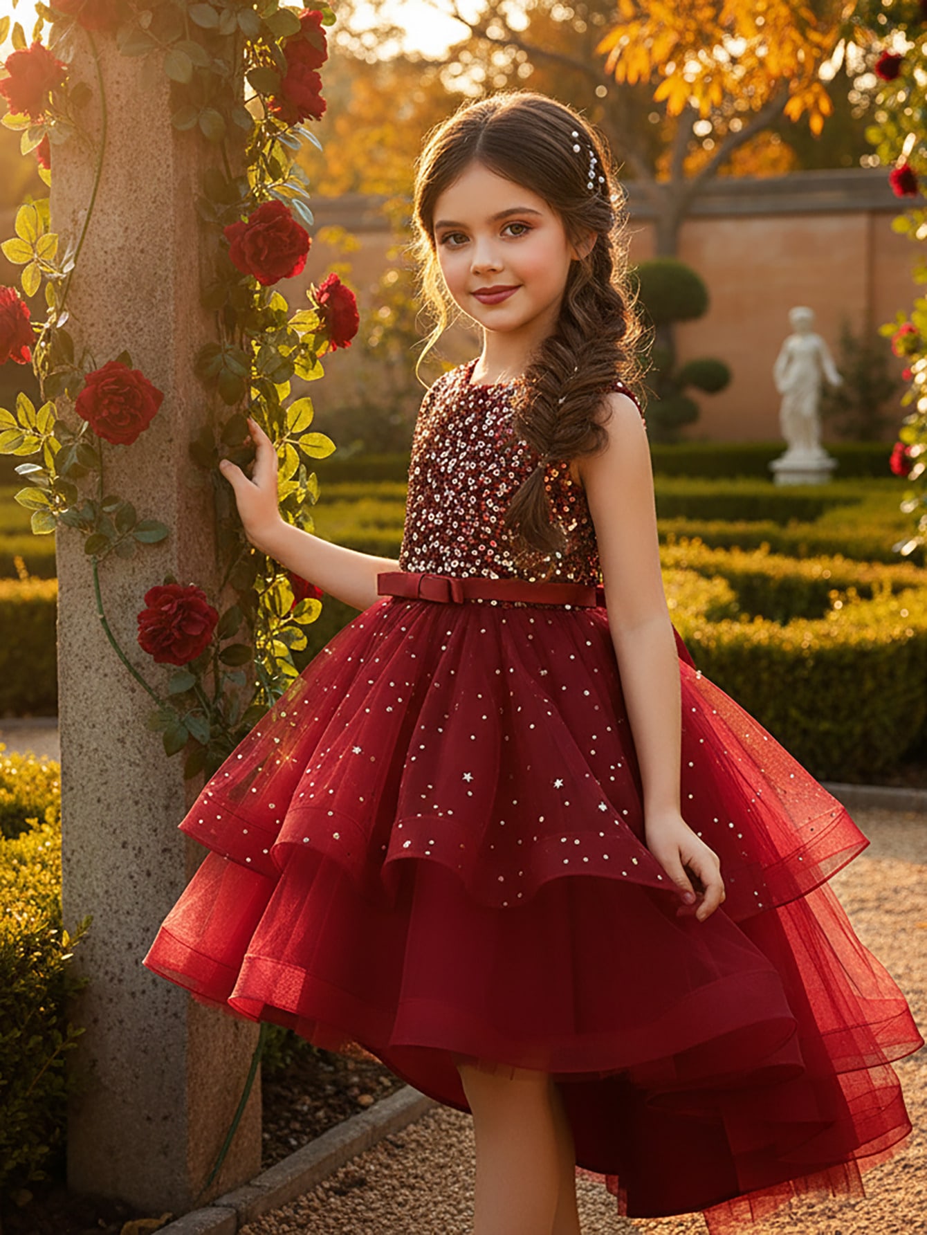 Glitter Tablecloth - Baby Mädchen Prinzessin Blumen Pailletten Kleid