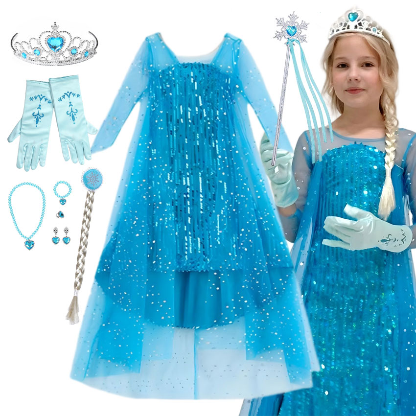 Glitter Tablecloth - Mädchen Prachtvolles Prinzessinnen-Maxikleid Vollständig mit Pailletten