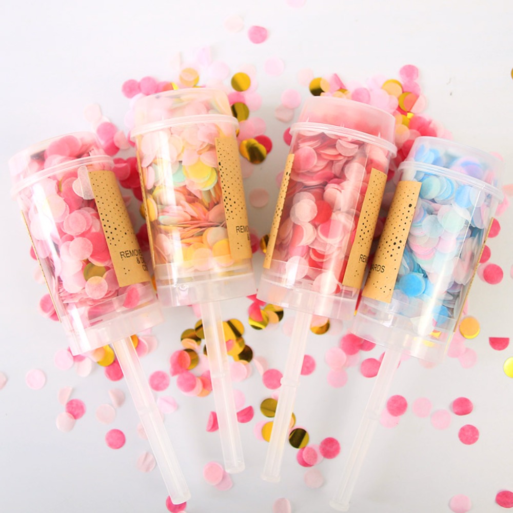 Confetti Cannon Tube - 1 Stück Runde Push-up Konfetti Poppers