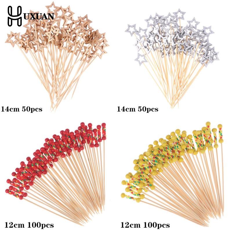 Centerpiece Stick - 50/100pcs Stern Einweg Bambus Spieße Essen