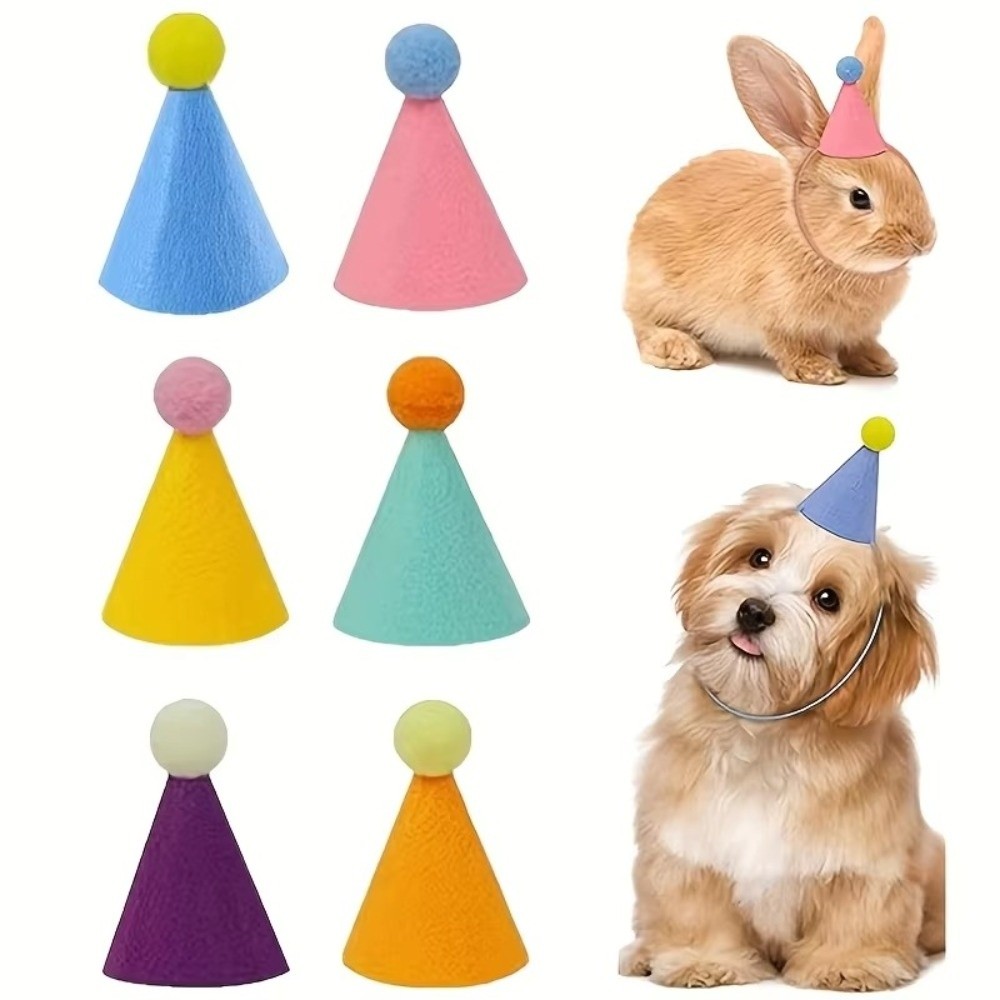 Party Hat Cone - Wiederverwendbares 6-teiliges Set, Mini-Partyhüte, leicht, bunt,