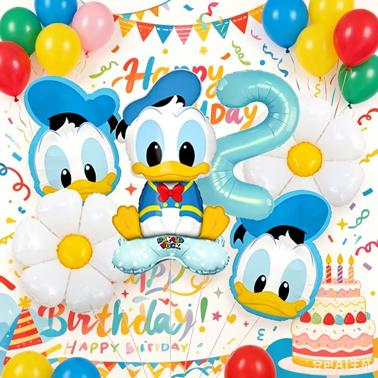 Balloon Arch Kit - Donald Duck Ballonbogen-Set Cartoon-Themen-Party Hintergrundwand-Dekorationsset