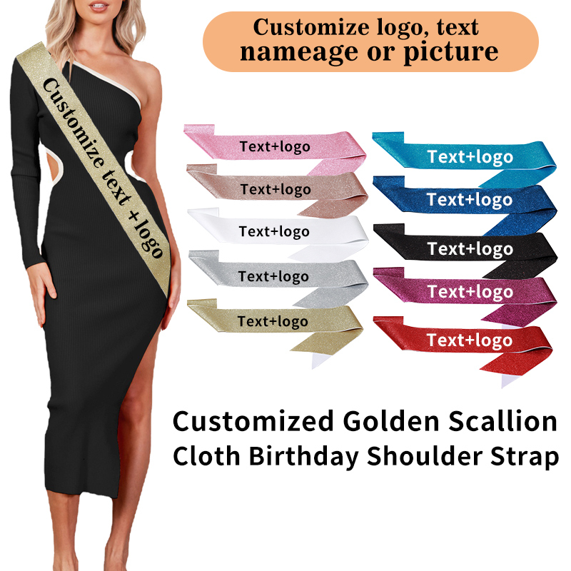 Birthday Sash Glitter - Diy Custom Glitzer Satin Schärpe geschrieben