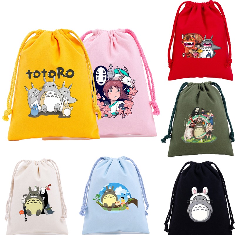 Party Favor Bag - Totoro Baumwolle, niedliche Taschen mit Kordelzug,