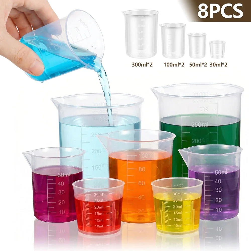 8-teiliges Kunststoff-Messbech – Plastic Cup 50Pcs Bewertung und Preis