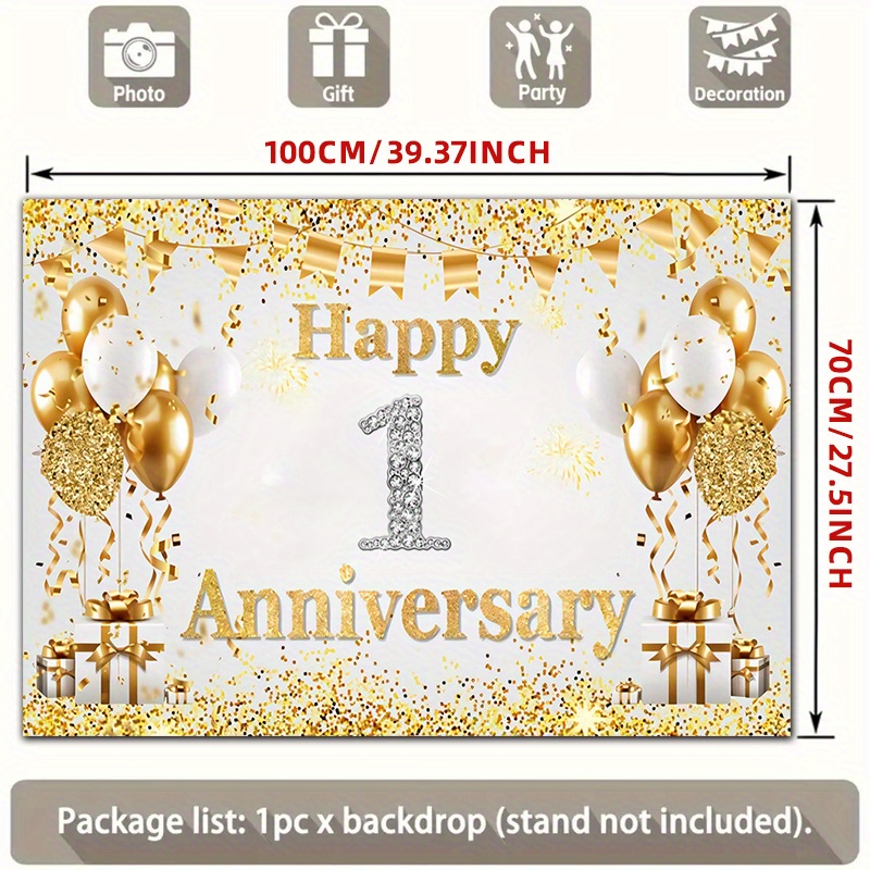 2D Flaches Gold-Weißes Happy 1 – Party Banner Gold Bewertung und Preis