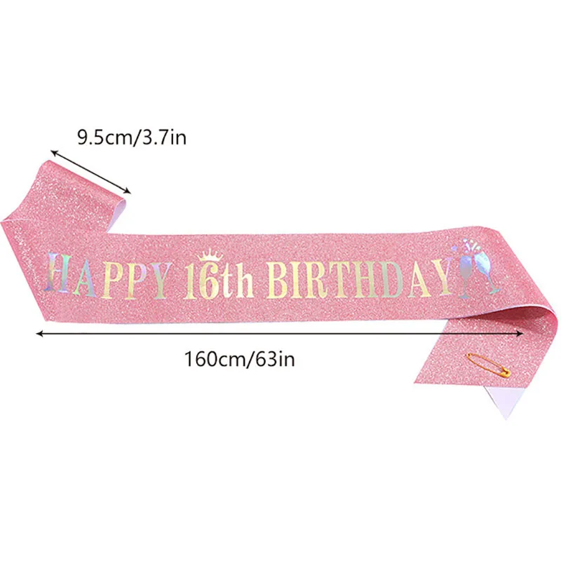 Happy 10. 13. 16. 21. 30. 40.  – Birthday Sash Glitter Bewertung und Preis