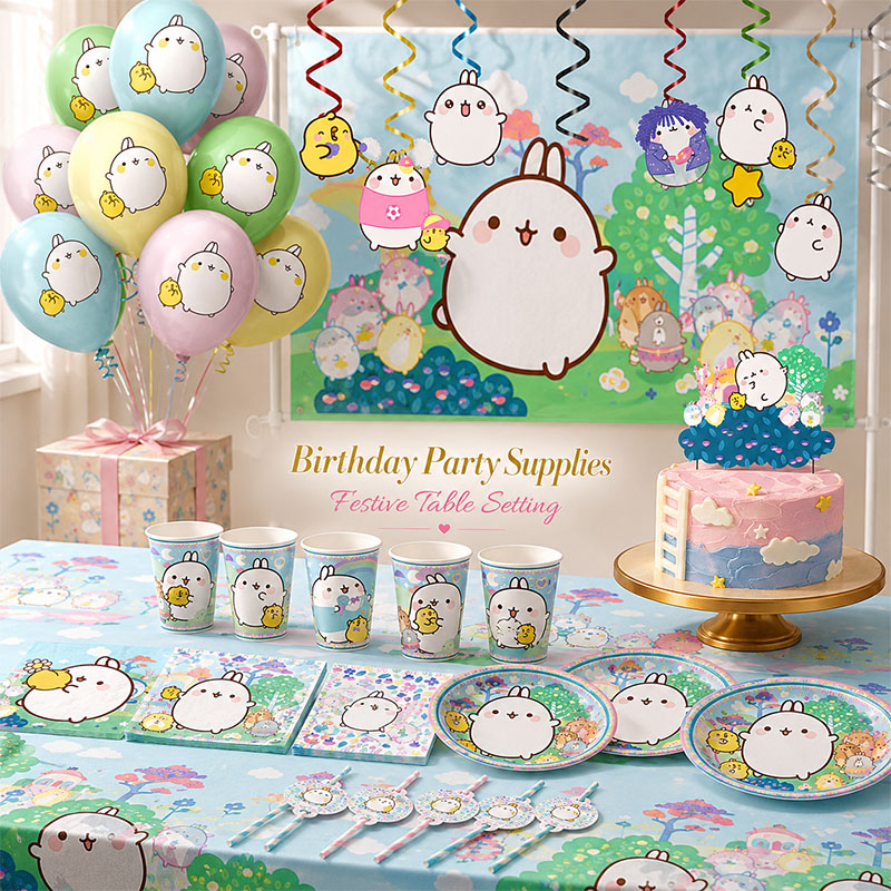 Molang Partyzubehör mit Cartoo – Paper Straw Color Bewertung und Preis