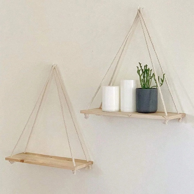 1PC Holz Schaukel Hängen Hanf  – Flower Wall Panel Bewertung und Preis