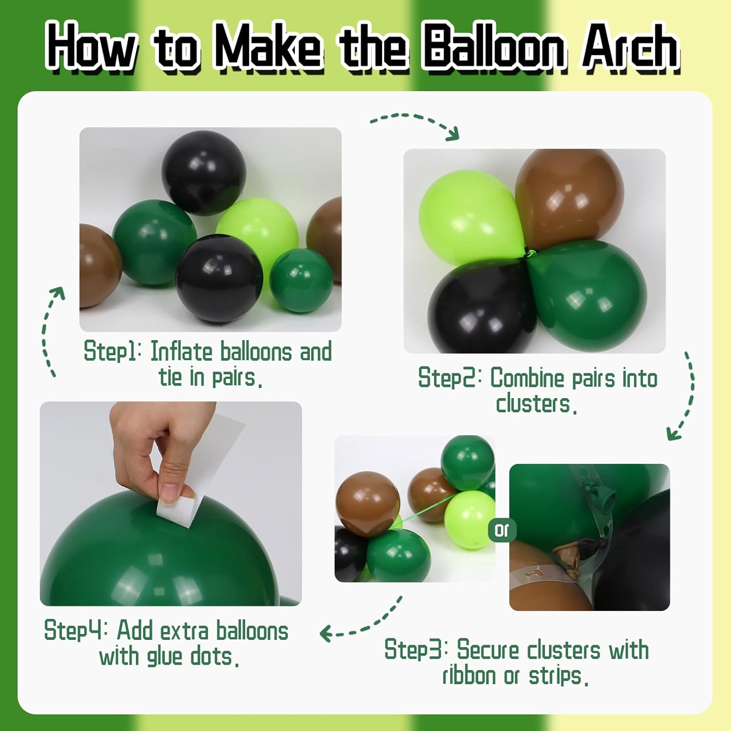 Braune, Schwarze und Grüne Lat – Balloon Arch Kit Bewertung und Preis