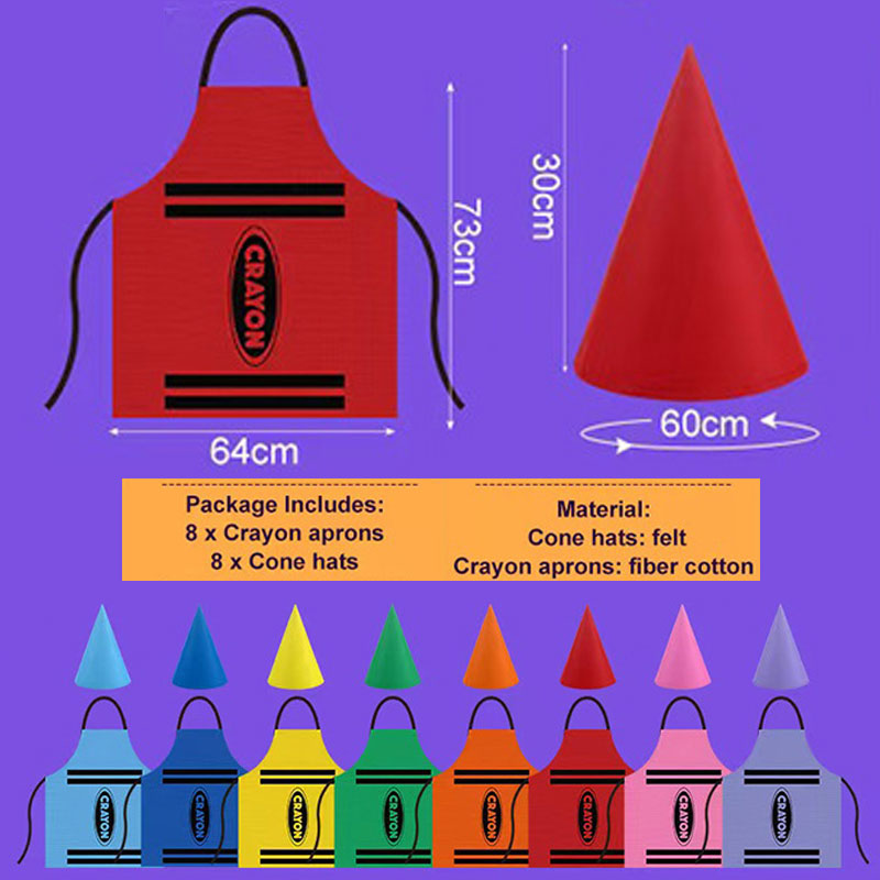 Buntes Crayon-Themen-Zwerg-Set – Party Hat Cone Bewertung und Preis