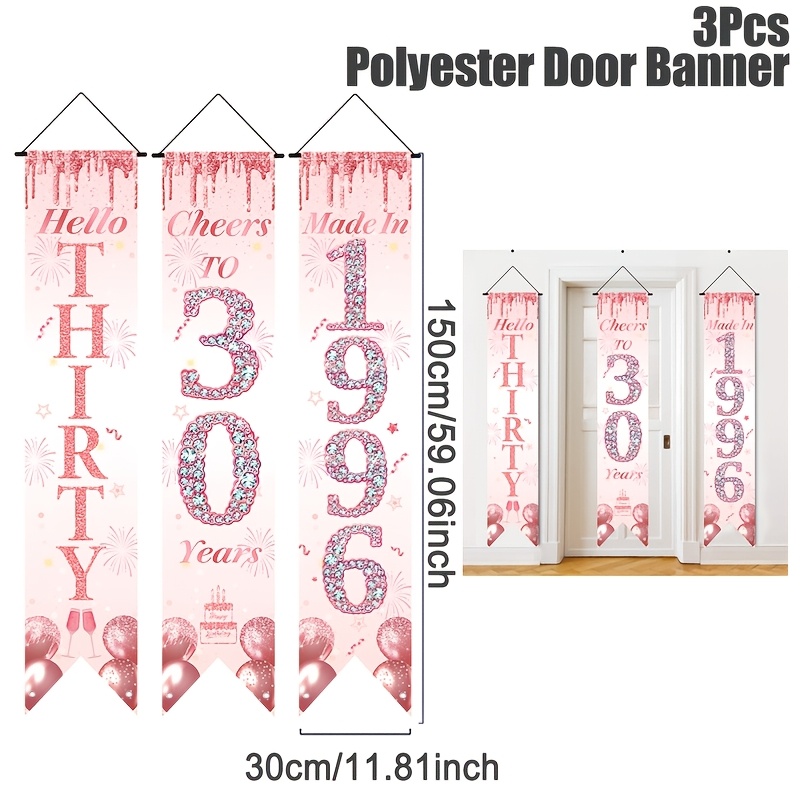 2D Flaches 3-teiliges Rosa-Gol – Party Banner Gold Bewertung und Preis