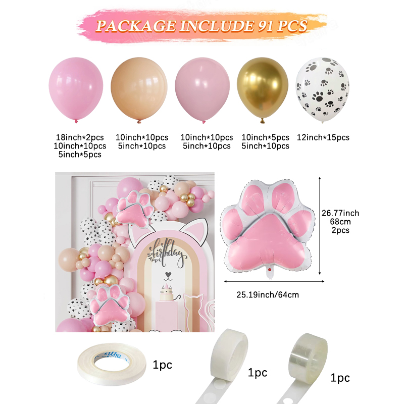 91-teiliges Neues Katzen-Theme – Balloon Arch Kit Bewertung und Preis