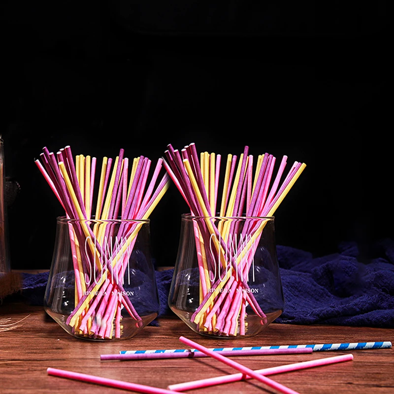 100 Teile/los Papier Lutscher  – Paper Straw Color Bewertung und Preis