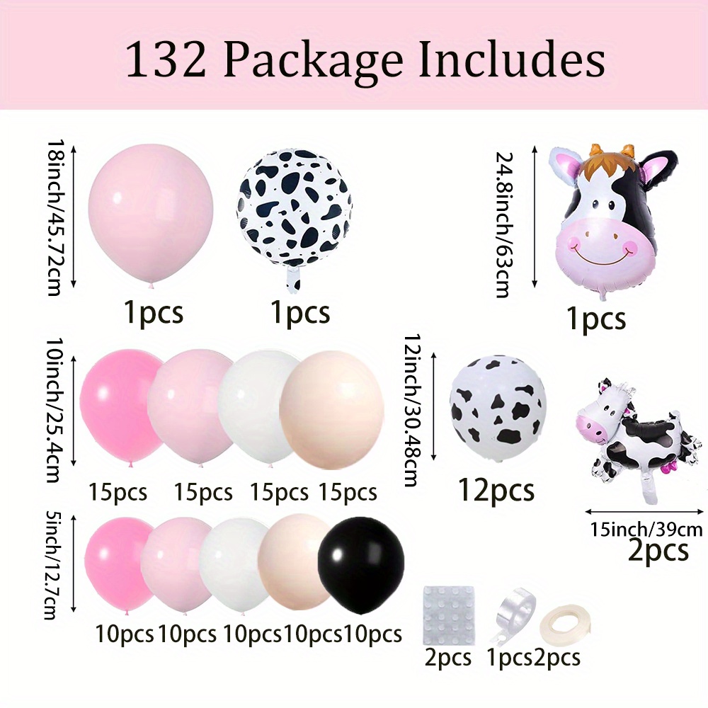 132PCS Kuh Ballon Kranz Bogen  – Balloon Arch Kit Bewertung und Preis