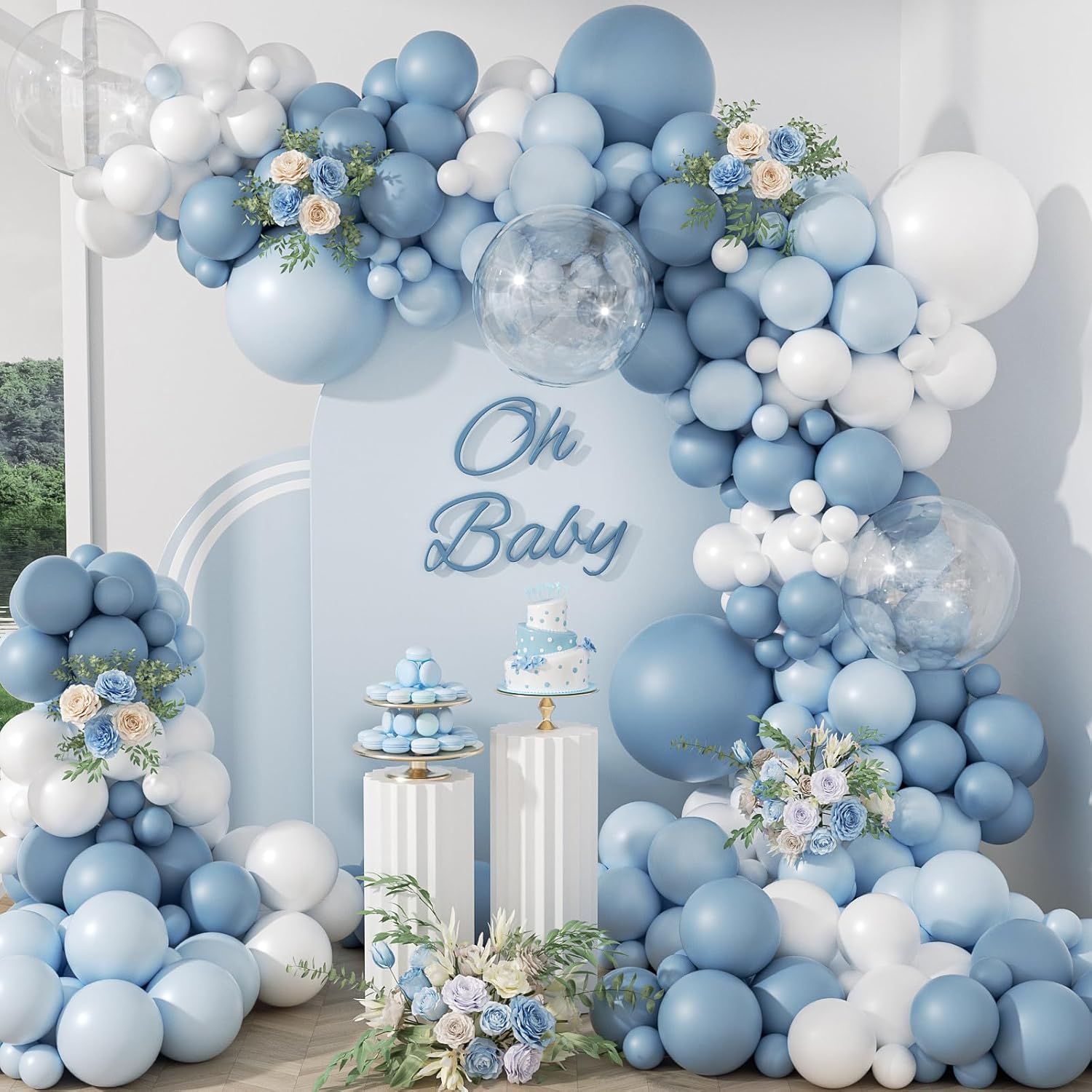 105-teiliges Staubiges Blaues  – Balloon Arch Kit Bewertung und Preis